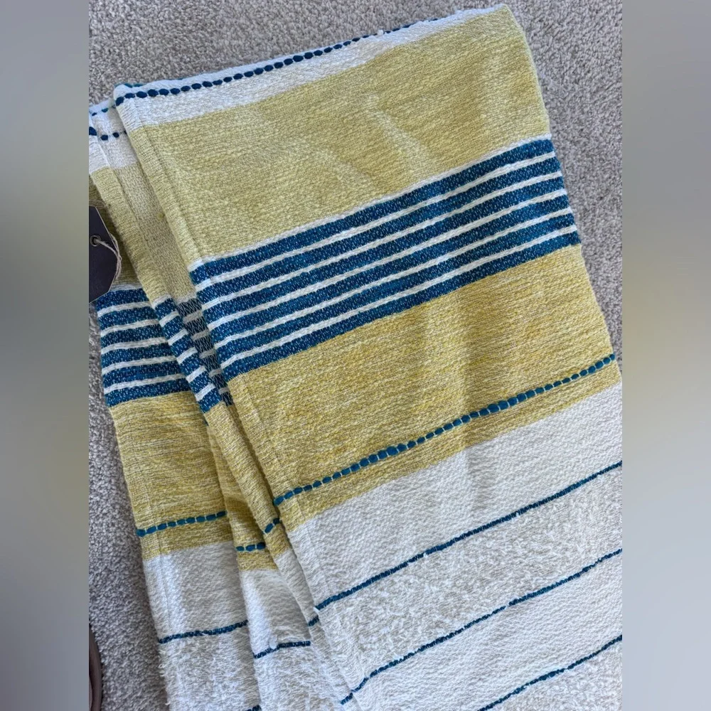 Striped Decorative Throw with Tassel Edge